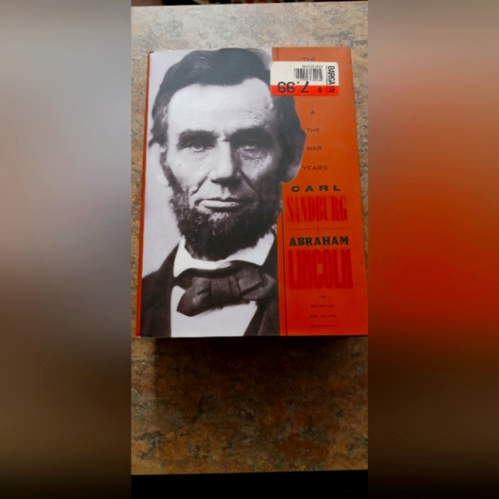 Carl Sandburg Abraham Lincoln Paperback Book - Orange & Black Cover